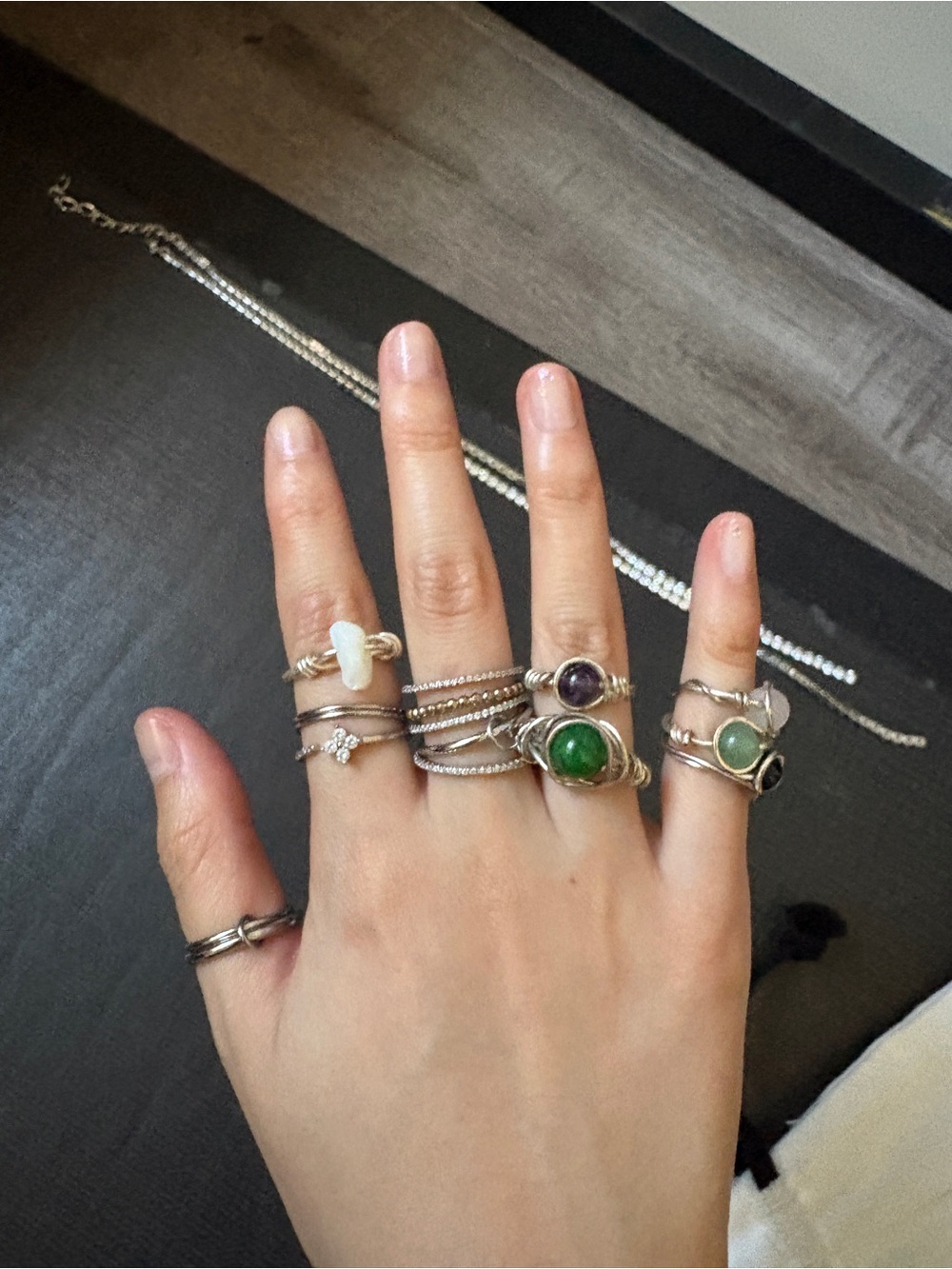 15 Sterling Silver & plated Multi-Stone Stackable Rings